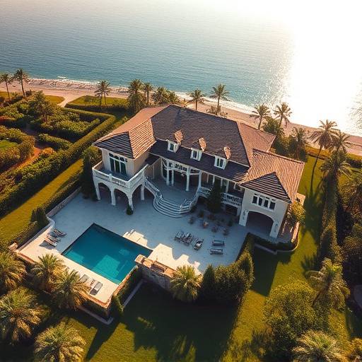 Aerial footage showcasing a luxury villa for Prestige Properties.