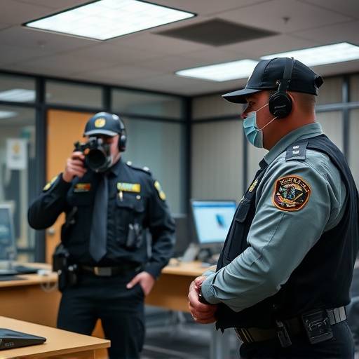 Internal training video for SecureCorp Security, demonstrating new security protocols in a simulated workplace environment.
